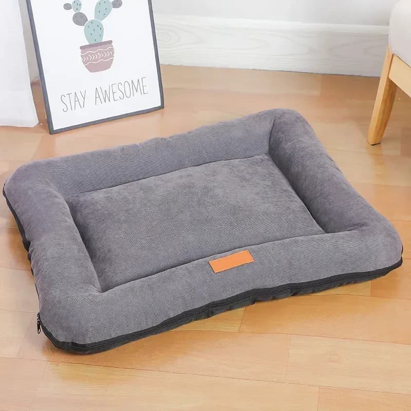 foldable travel dog bed in grey