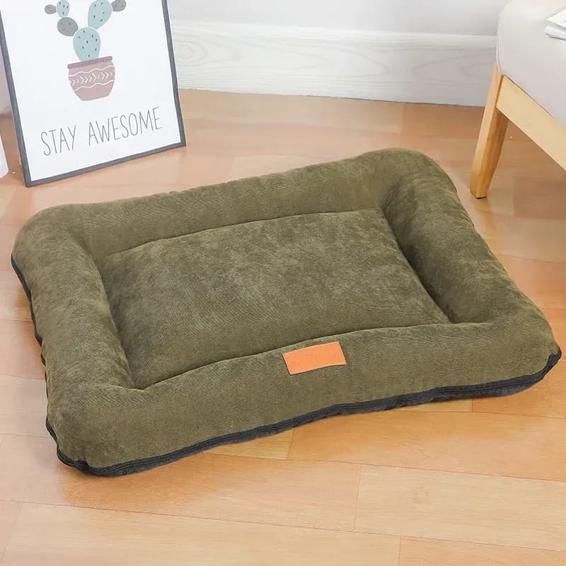 foldable travel dog bed in olive green