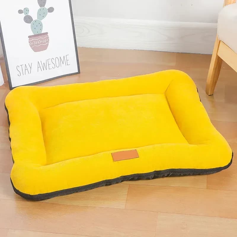 foldable travel dog bed in yellow