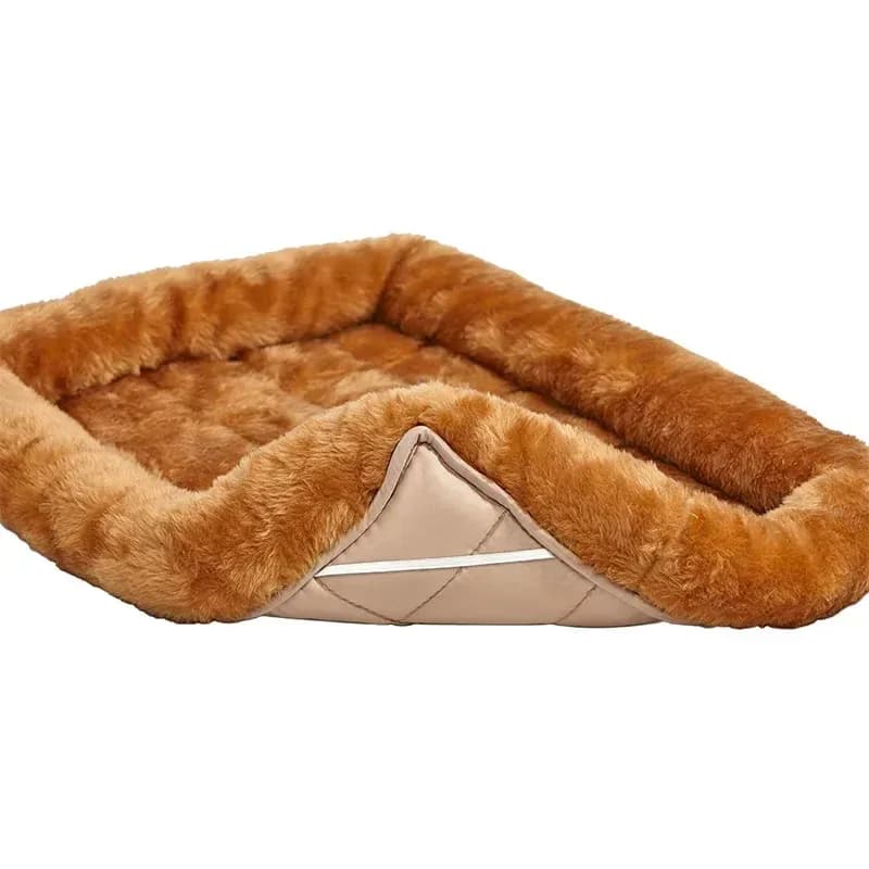 plush dog crate bed with quilted underside