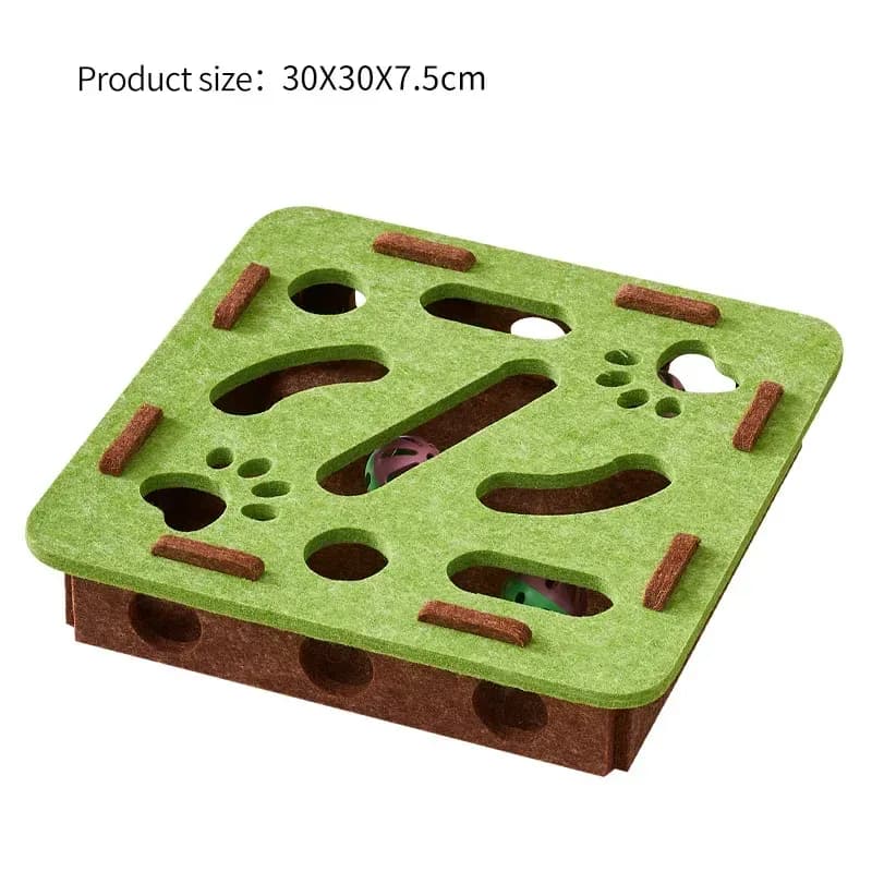 green square felt cat ball track