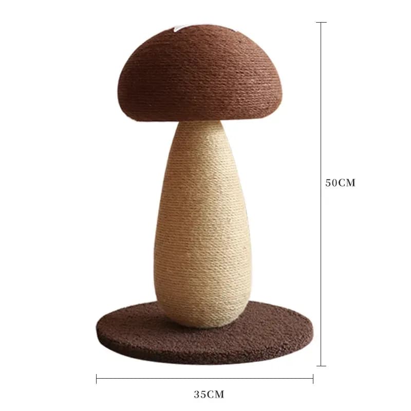 large mushroom cat scratching post, 50 cm tall