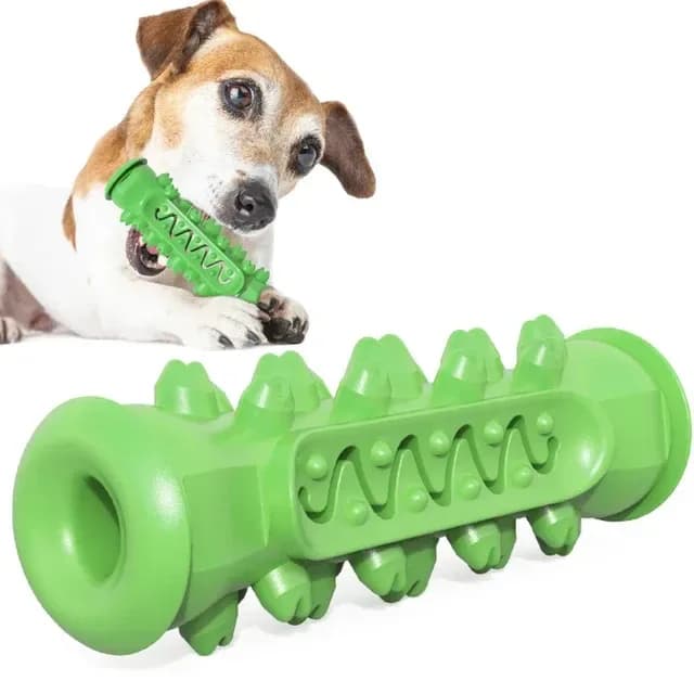 dog toothbrush chew stick in green
