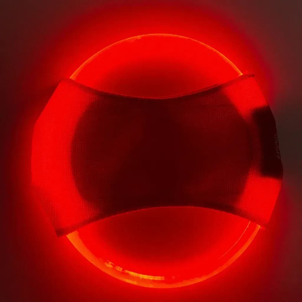 LED dog flying disc glowing red