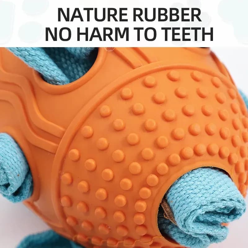 bumpy natural rubber texture of the dog snuffle ball