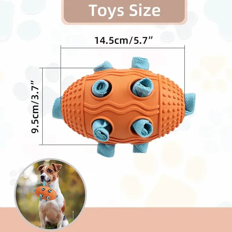 dog snuffle ball toy size 14.5 x 9.5 cm