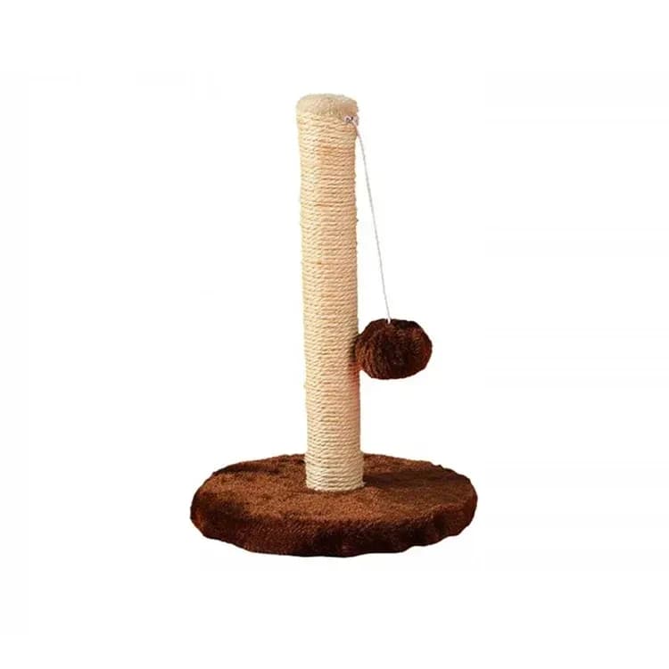 sisal cat scratching post in dark brown