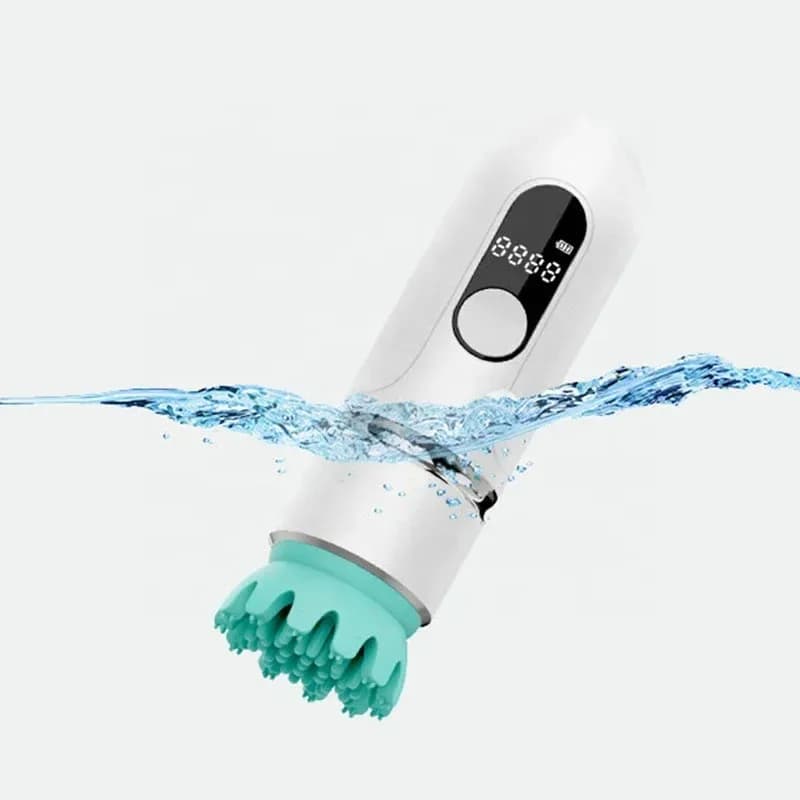 cordless pet massager with a soft silicone head