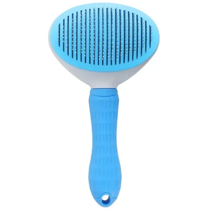 self cleaning slicker brush in blue