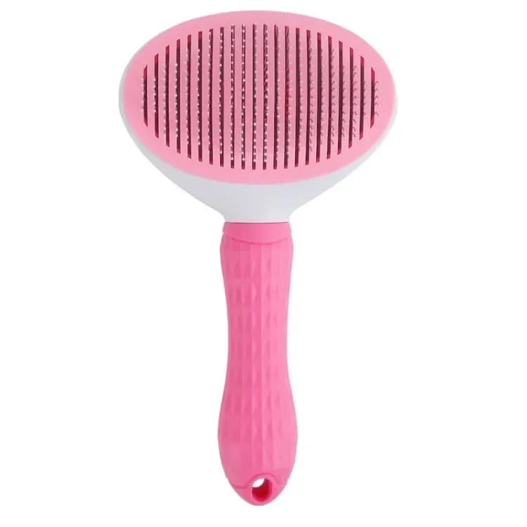 self cleaning slicker brush in pink