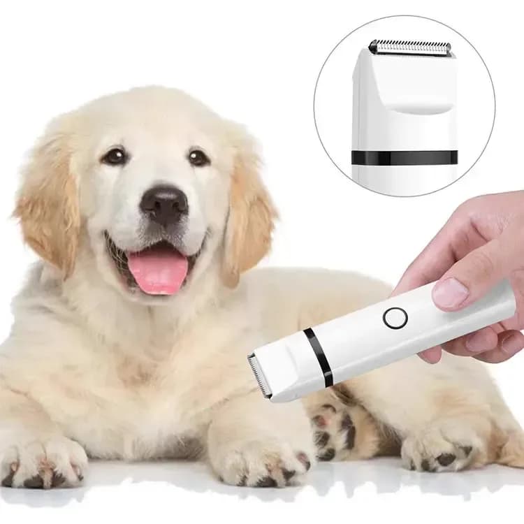 pet hair trimmer used on a puppy