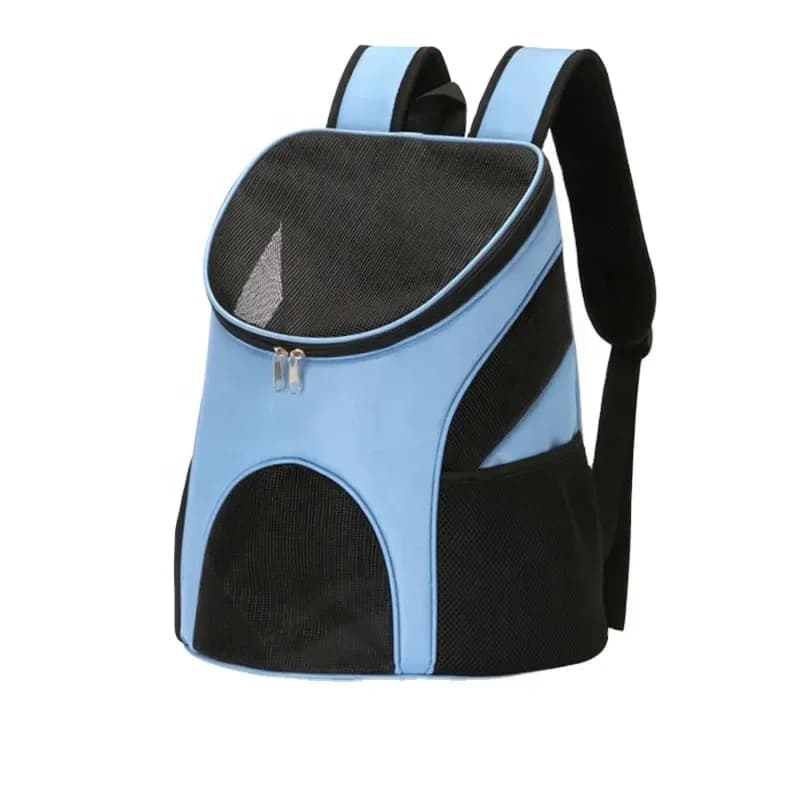 mesh pet carrier backpack in blue
