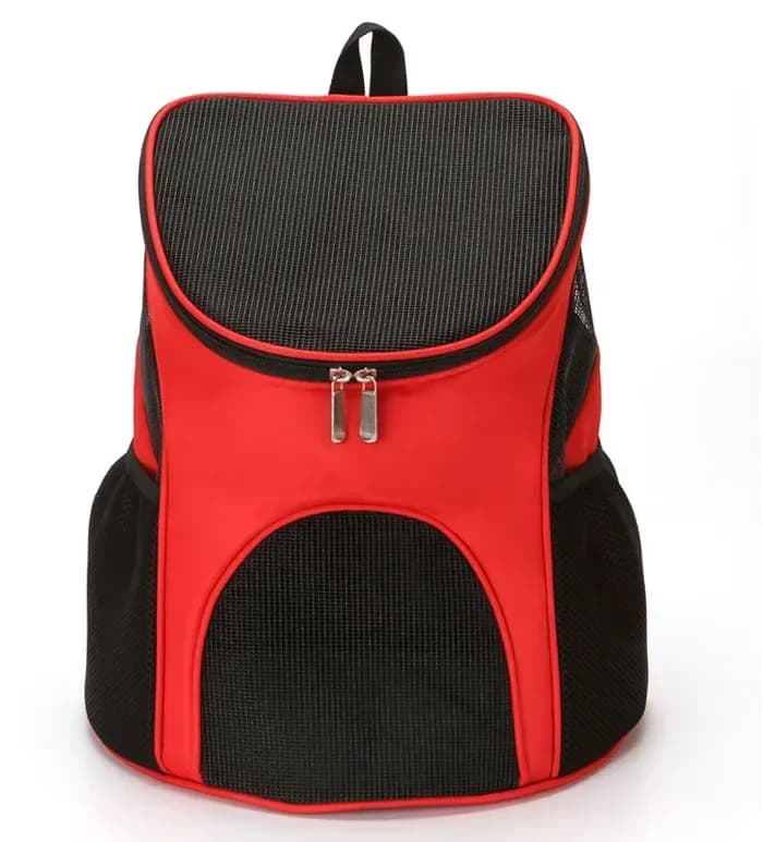 mesh pet carrier backpack in red
