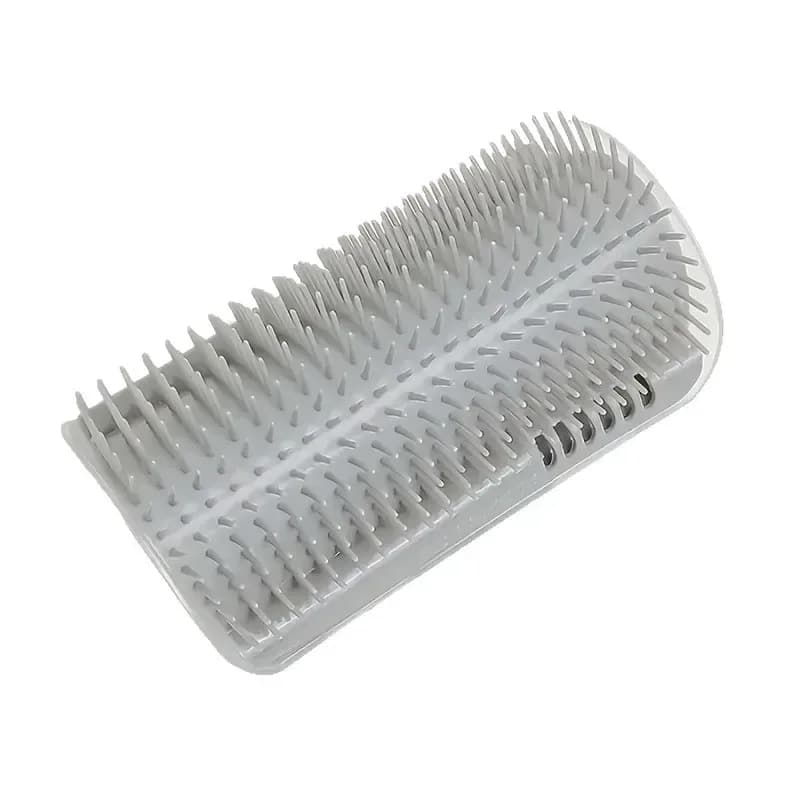 cat corner self groomer in grey, bristle side